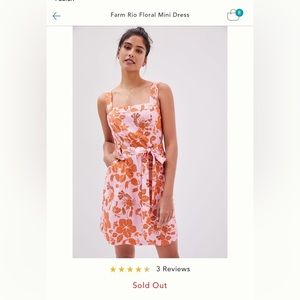 RARE NWT ANTHROPOLOGIE FARM RIO Floral Mini Dress. Size XL